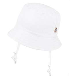 Kapelusz lniany, biały, Madelino z jonami srebra, 46-48cm