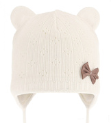 Czapka wiosenna/jesienna dla dziewczynki, dzianinowa, śmietanka, Tolla, 42-44 cm