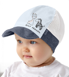 Czapka na lato dla chłopczyka, bawełniana z siateczką, Best Friends, 47-48 cm