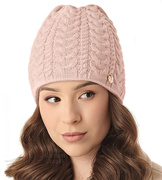 Czapka zimowa, damska, Wennis, róż pudrowy, 55-57 cm