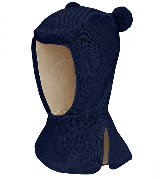Kominiarka dla chłopca, wełna merino, granatowa, Sanisa, 44-46 cm