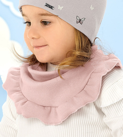 Chustka pod szyję dla dziewczynki, z bawełny, róż brudny, wiek 3-24 miesięcy