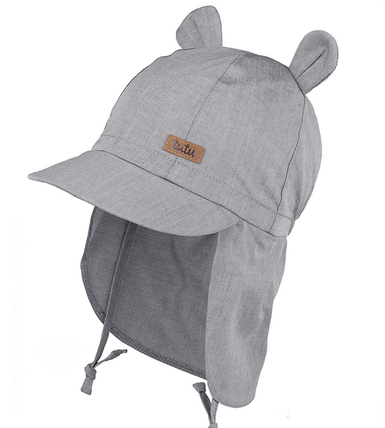 Czapka z daszkiem dla chłopca, filtr UV, Lenet, safari, szara, 46-48 cm