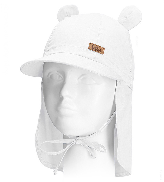 Czapka dla dziecka, na lato, UV, Lenet, safari, biała, 50-52