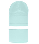 Komplet wiosenny-jesienny, dla dziewczynki, czapka i komin, miętowy, Zahelka, 52-55 cm