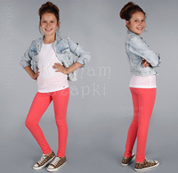 Getry dla dziewczynki,  legginsy, morelowe,  rozmiar 128 cm