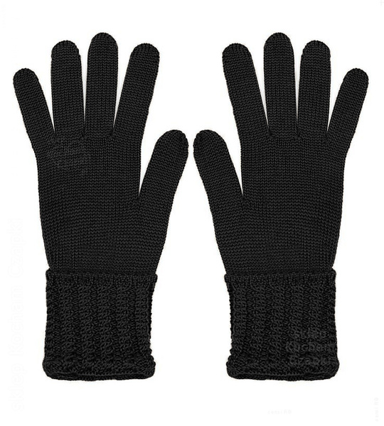 Rękawiczki merino damskie, wełna 100%, Kendall, czarny, M/L