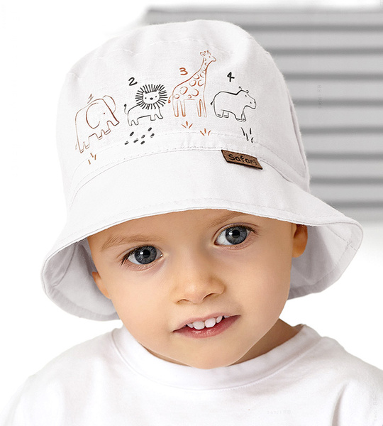 Kapelusz dla chłopca, na lato, Kasada, biały,  50-52 cm