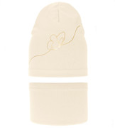 Komplet wiosenny-jesienny, dla dziewczynki, czapka i komin, kremowy, Luia, 52-54 cm