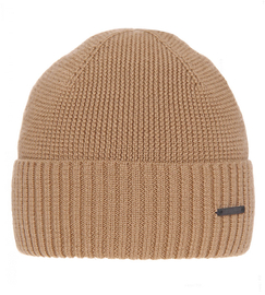 Czapka zimowa męska, z wełną merino, Nehk, kamel, 55-58 cm