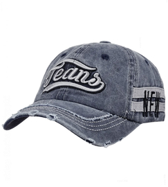 Czapka z daszkiem, męska jeansowa, 54-57 cm