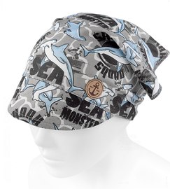 Chustka z daszkiem dla chłopca, na gumce, AM-12, szara, 46-50 cm