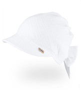 Chustka z daszkiem, dla dziewczynki,  muślinowa, biała, Noeni, 50-54 cm