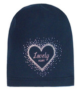 Czapka dla dziewczynki, wiosenna-jesienna, granatowa, Glittan,  52-55