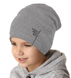 Czapka wiosenna/jesienna dla chłopca, szara, Street Wear, 48-50 cm