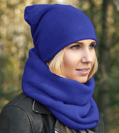 Komplet zimowy damski, czapka i komin, niebieski chaber (2), Benita, 55-57