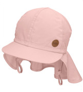 Czapka safari dla dziewczynki, wiązana, filtr UV+50, Maralu, brudny róż, 48-50 cm