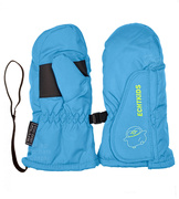 Rękawiczki dziecięce, chłopięce, ocieplane, wodoodporne z rzepem i gumkami, C066, niebieskie jasne, wiek 1-2 lata