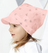 Muślinowa chustka z daszkiem dla dziewczynki, Bango, morelowa, 42-46 cm