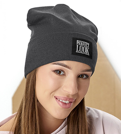 Czapka damska wiosenna, jesienna, bawełniana, Gants, grafitowa, 54-57 cm