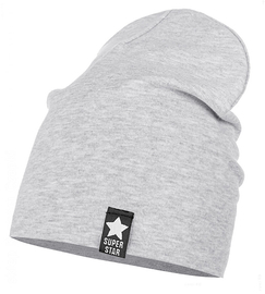 Czapka damska wiosenna, bawełniana, Kashia, szary jasny melanż, 55-56 cm