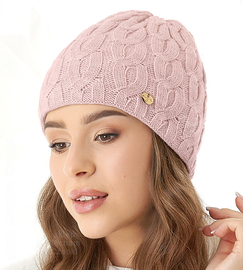 Czapka damska, zimowa, Sarandi, różowa, 55-57 cm