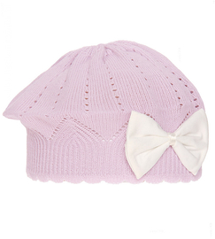 Beret dla dziewczynki wiosenny, fioletowy, Crinpessa, rozm. 50-54 cm