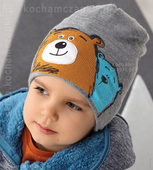 Czapka zimowa chłopięca, smerf z polarową podszewką Tedibea, rozm. 46-48 cm