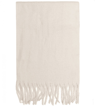 Szalik zimowy damski, gruby długi szal 200 cm, 2503, jasny beż