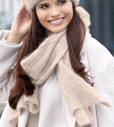 Ekskluzywny szalik damski, angora, Softina, beżowy jasny