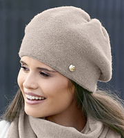 Beret zimowy wełniany,  Berutti, beżowy (2), 55-60 cm
