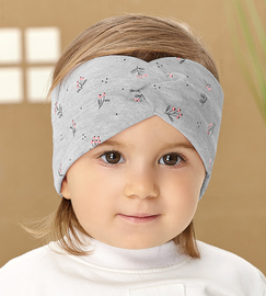 Opaska dla dziewczynki, na głowę, szary, Lamani, 52-54 cm