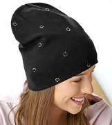 Czapka damska wiosenna/jesienna, bawełniana, czarna, Ilargia, 54-56
