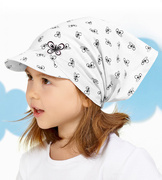 Chustka z daszkiem, na gumce, na głowę dla dziewczynki, biała, Fly Away, 52-54 cm