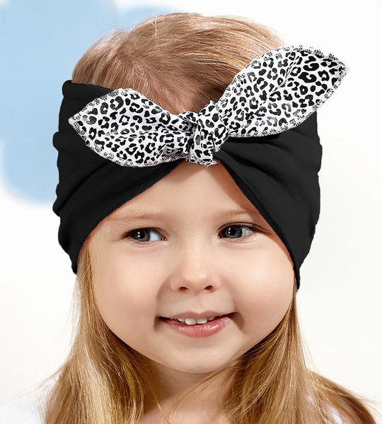 Szeroka opaska na głowę dla dziewczynki, turban, 46265, obw. 50-54 cm