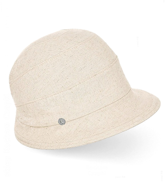 Kapelusz damski letni, czapka z lnu, Osita, lniany naturalny, 55-57 cm