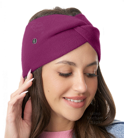 Opaska damska, zimowa, angora, Sioma, fuksja, 54-58 cm