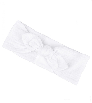 Opaska na głowę dla dziewczynki, muślinowa, kremowa, 40-46 cm