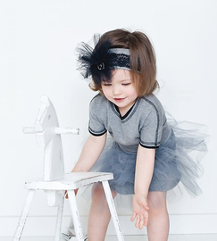 Opaska dla dziewczynki, z koronką, tiul, Wiki rozm. 45-47 cm