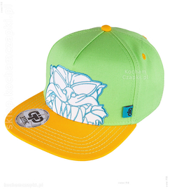 Czapka z prostym daszkiem Full Cap, skate zielona z żółtym  rozm. 52-56 cm