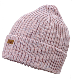 Czapka zimowa damska, wełna merino, Nisiria, różowo-niebieska, 55-58 cm