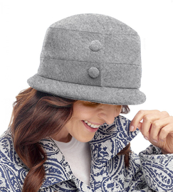 Kapelusz damski zimowy, szary, Betioky, 55-56 cm