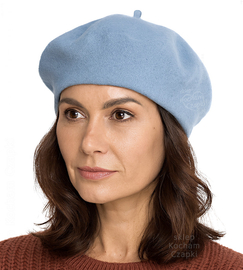 Beret damski zimowy, Vineca, jasny niebieski, 55-57 cm