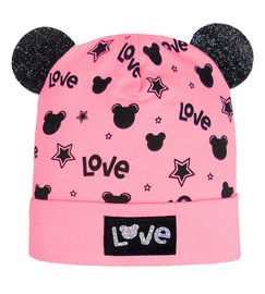 Czapka dla dziewczynki, wiosenna-jesienna, różowa Ginona  44-47