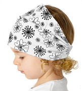 Chustka na głowę, opaska dla dziewczynki, na gumce, biała, Fjuria, 44-46 cm
