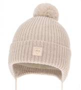 Czapka zimowa dla dziewczynki, 100% merino, podszewka merino, Vahana, beżowy jasny, 44-47 cm