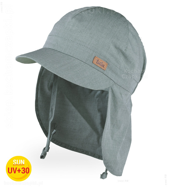  Czapka safari, wiązana, dla chłopca, filtr UV +30, oliwka, Nikita, 49-52 cm