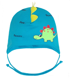 Czapka dla chłopca wiosenna/jesienna, dinozaur, turkus, Roald, 42-46 cm
