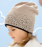 Czapka dla dziewczynki, wiosenna/jesienna, Daliana, beżowa, 53-55 cm