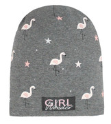 Czapka dla dziewczynki, wiosenna-jesienna, szara, Wonder Girl, 52-55